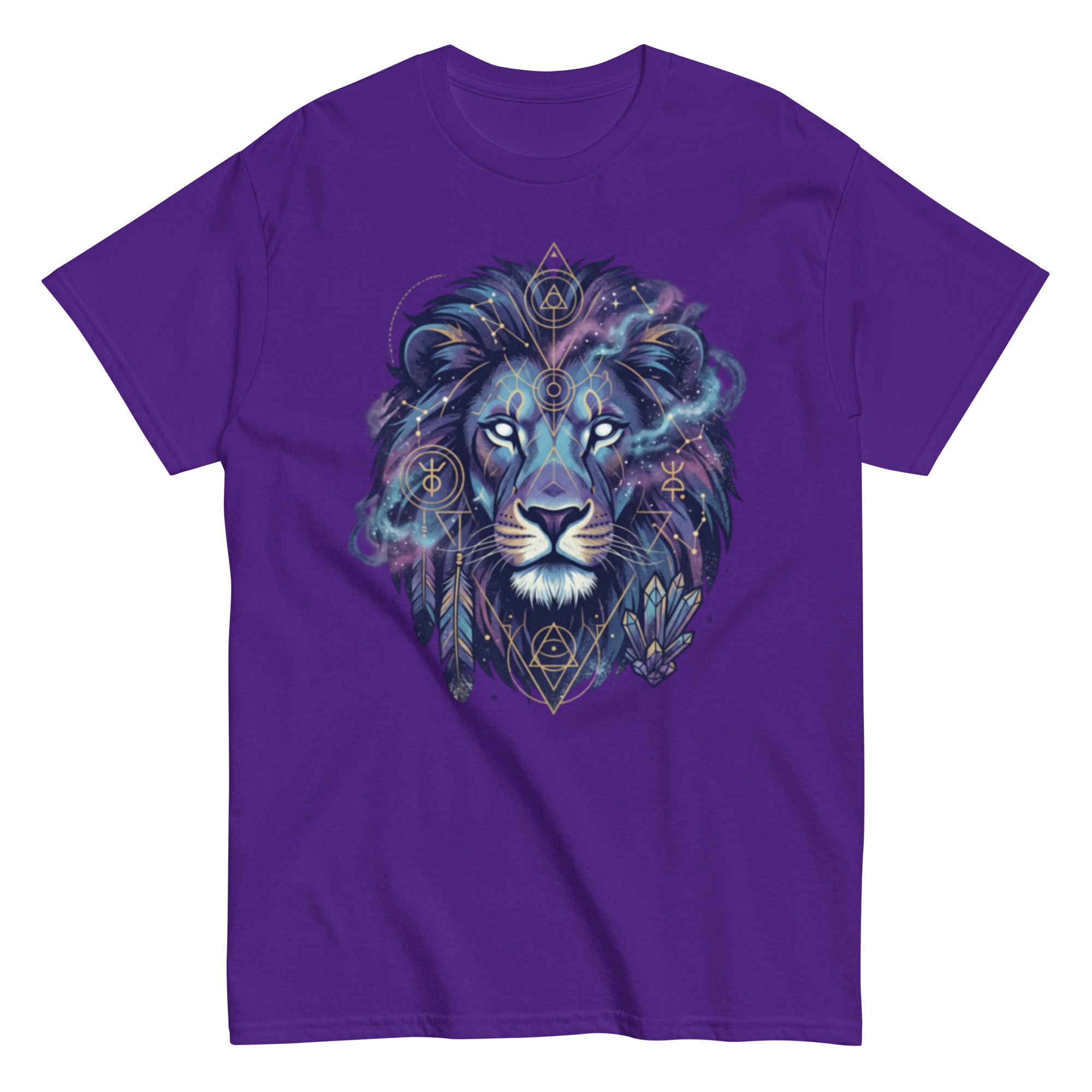 unisex-classic-tee-purple-front-6a39bdcbacf26.png Cosmic Lion - Image 1