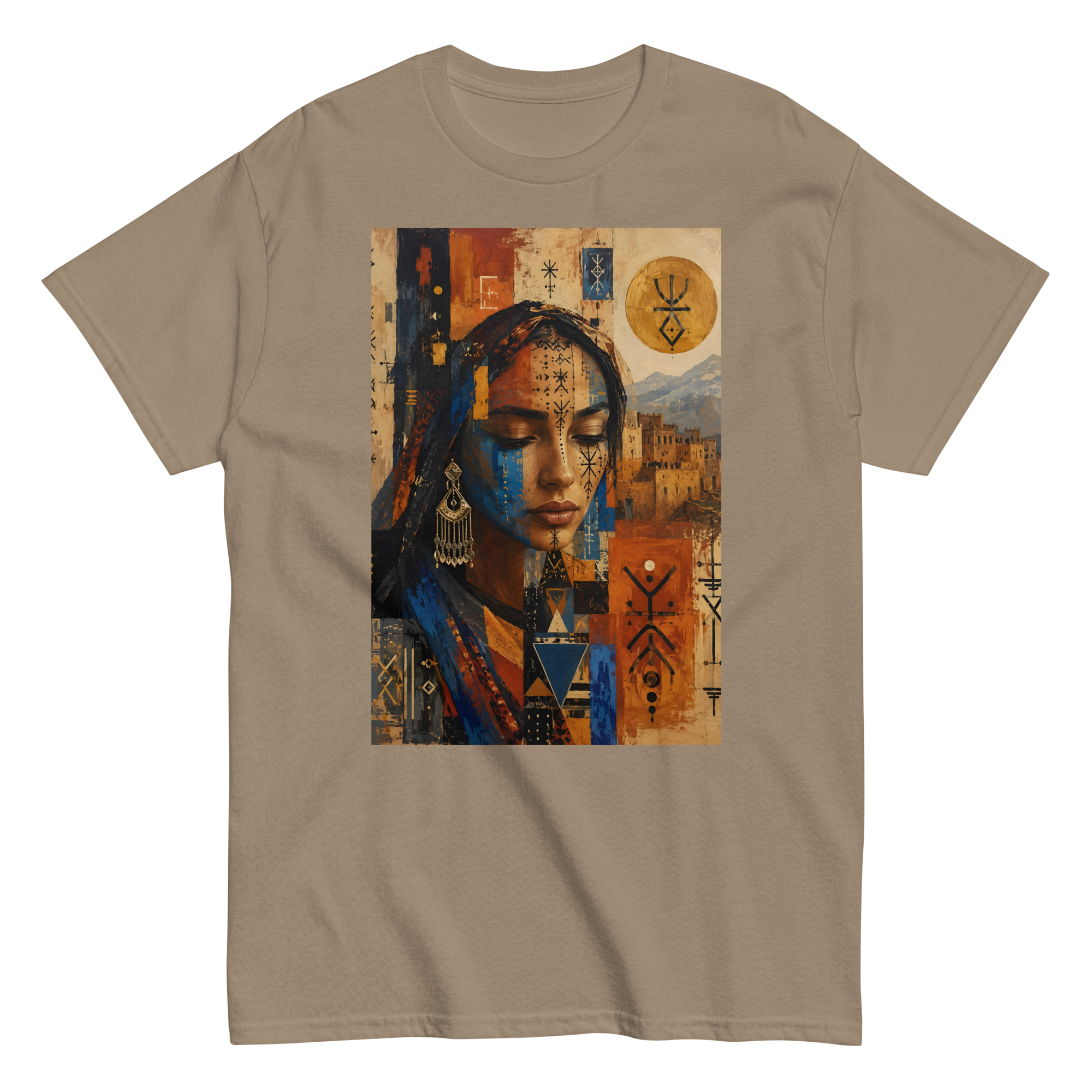 unisex-classic-tee-brown-savana-front-6a73727f892ca.png Amazigh Whispers - Image 1