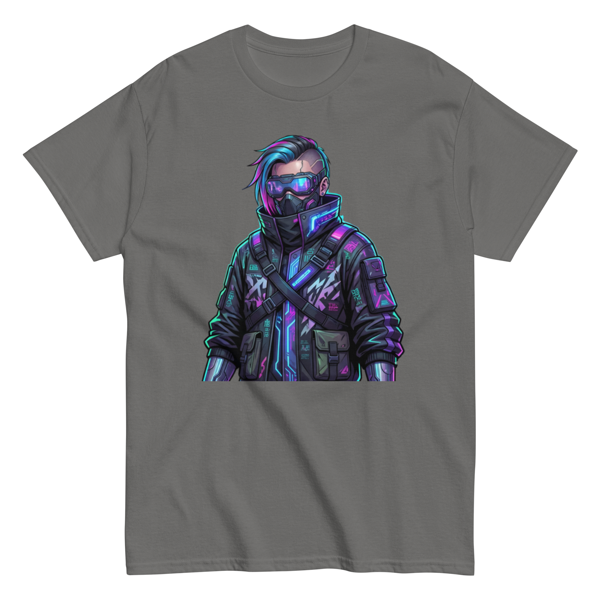 unisex-classic-tee-charcoal-front-6a74e43d1781f.png Cyber Renegade - Image 1
