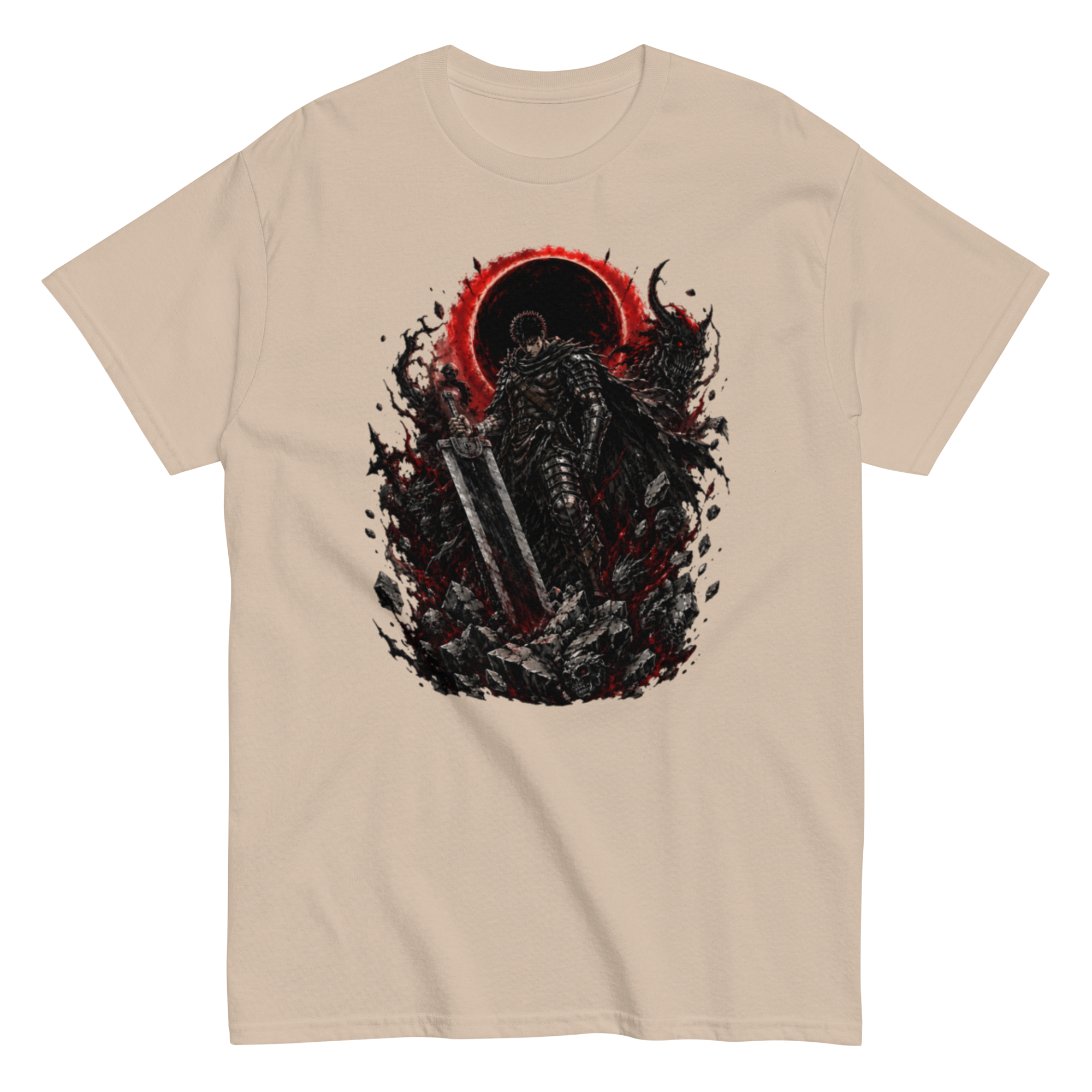 unisex-classic-tee-sand-front-6a70e96a3655a.png Crimson Eclipse - Image 1